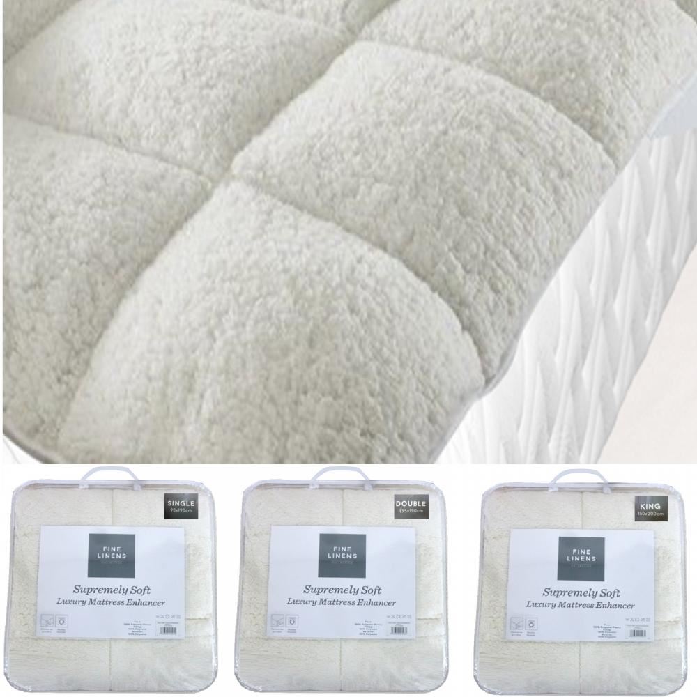 Luxury Super Soft Teddy Mattress Topper Enhancer Single Double King Size Bedding Ebay