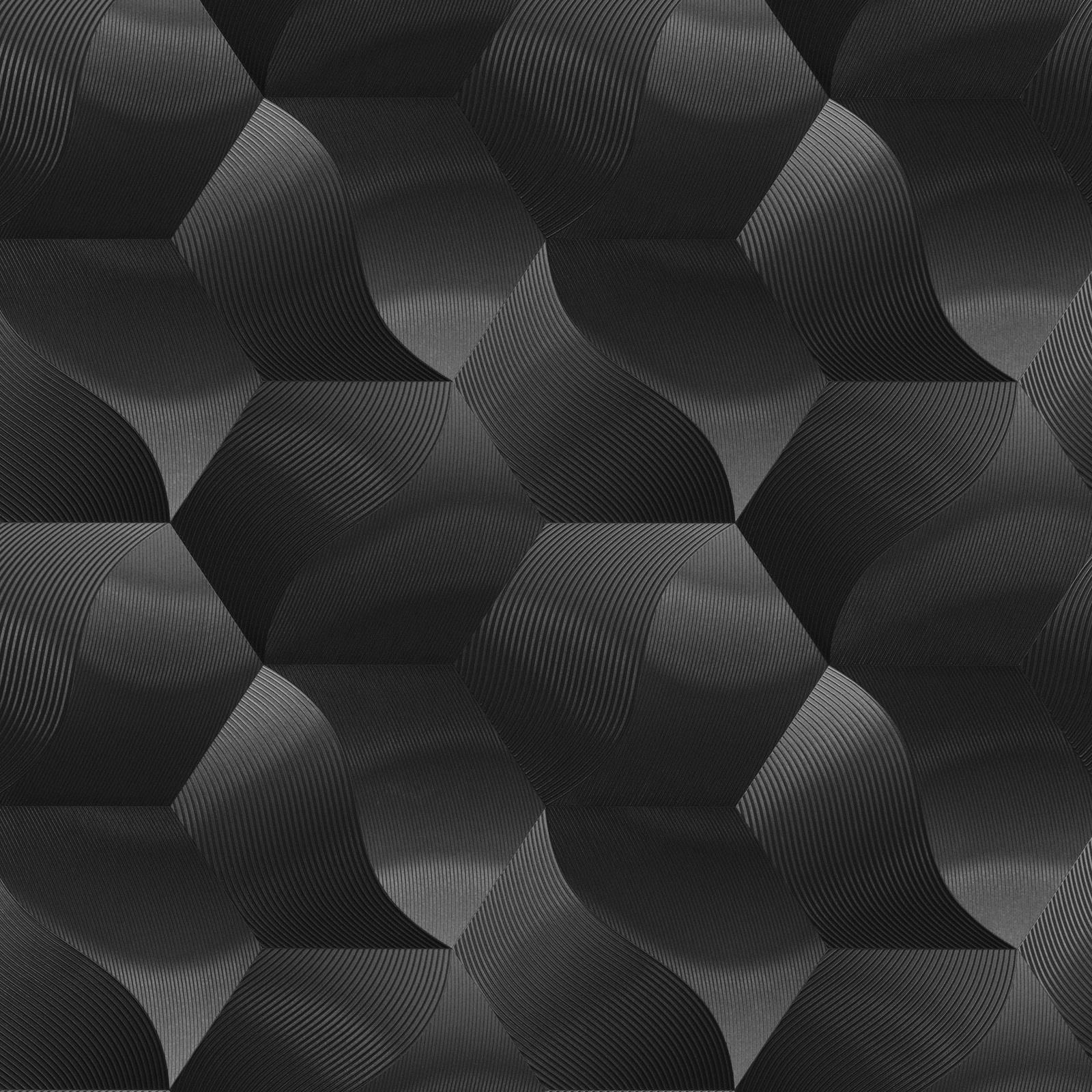 Erismann 3D Geometric Metallic Geo Textured Hexagon Wave Wallpaper Feature Wall - Picture 2 of 5