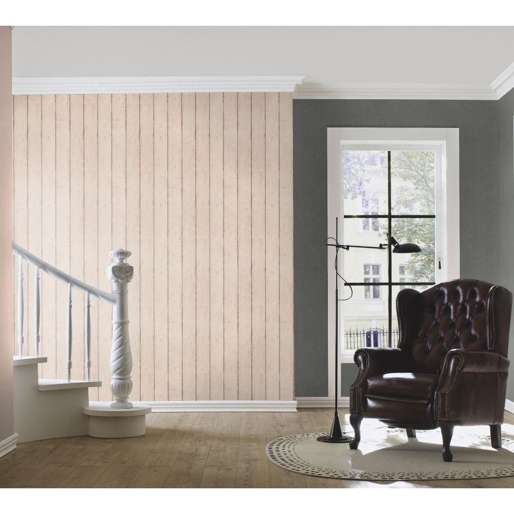 Rasch Becker Wood Beam Panel Pattern Wallpaper Realistic Faux Effect