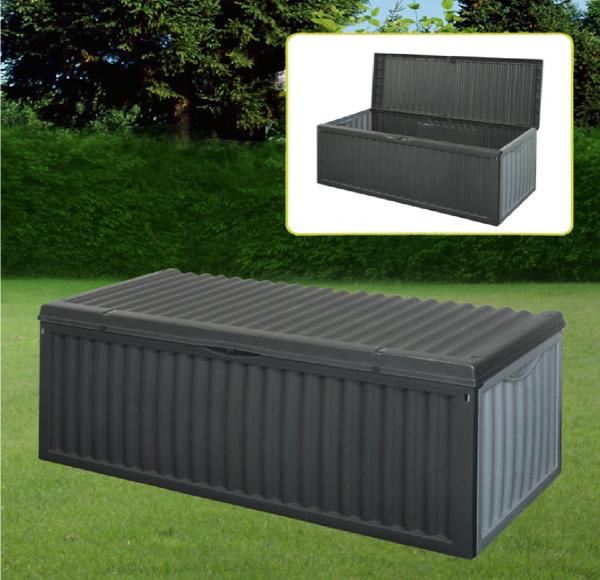 Black Plastic Garden Storage Box Lid Patio Shed Utility Cushion Chest