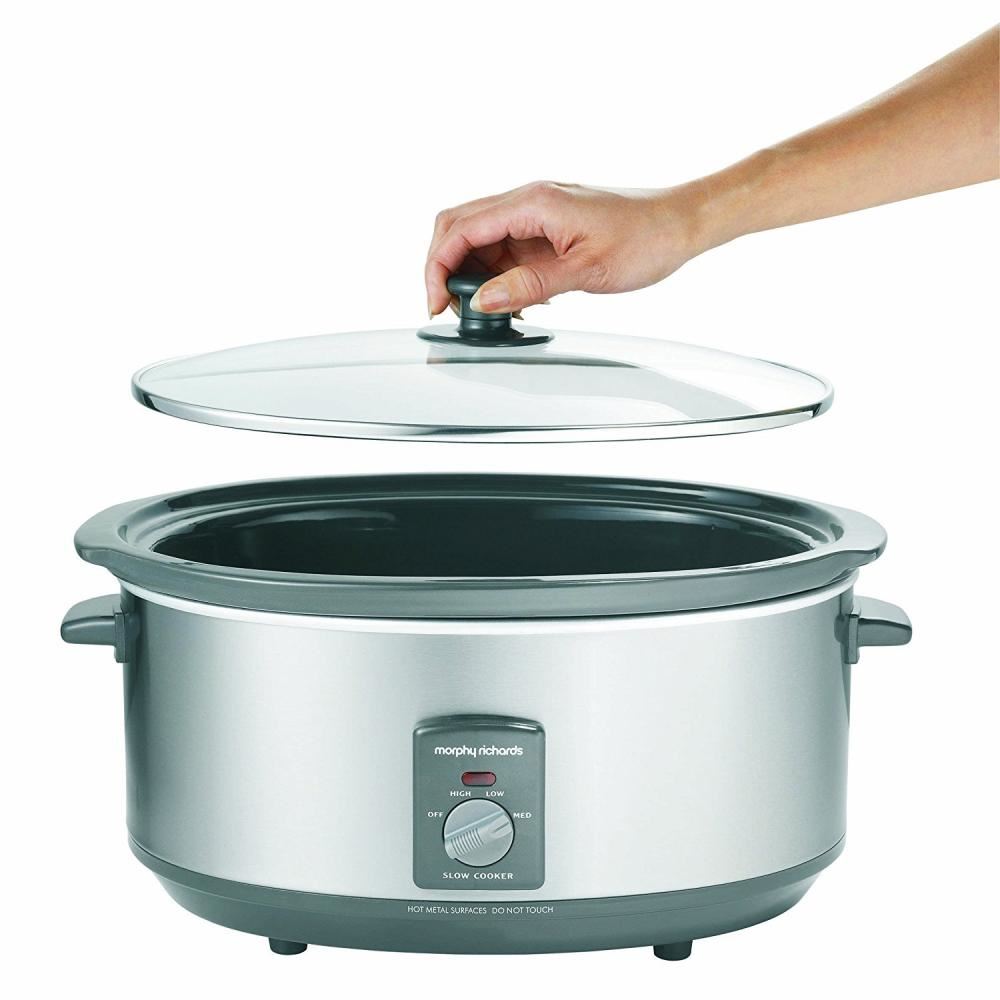 Morphy Richards Electric 6.5l Large Stainless Steel Oval Slow Cooker Pot 48718 eBay