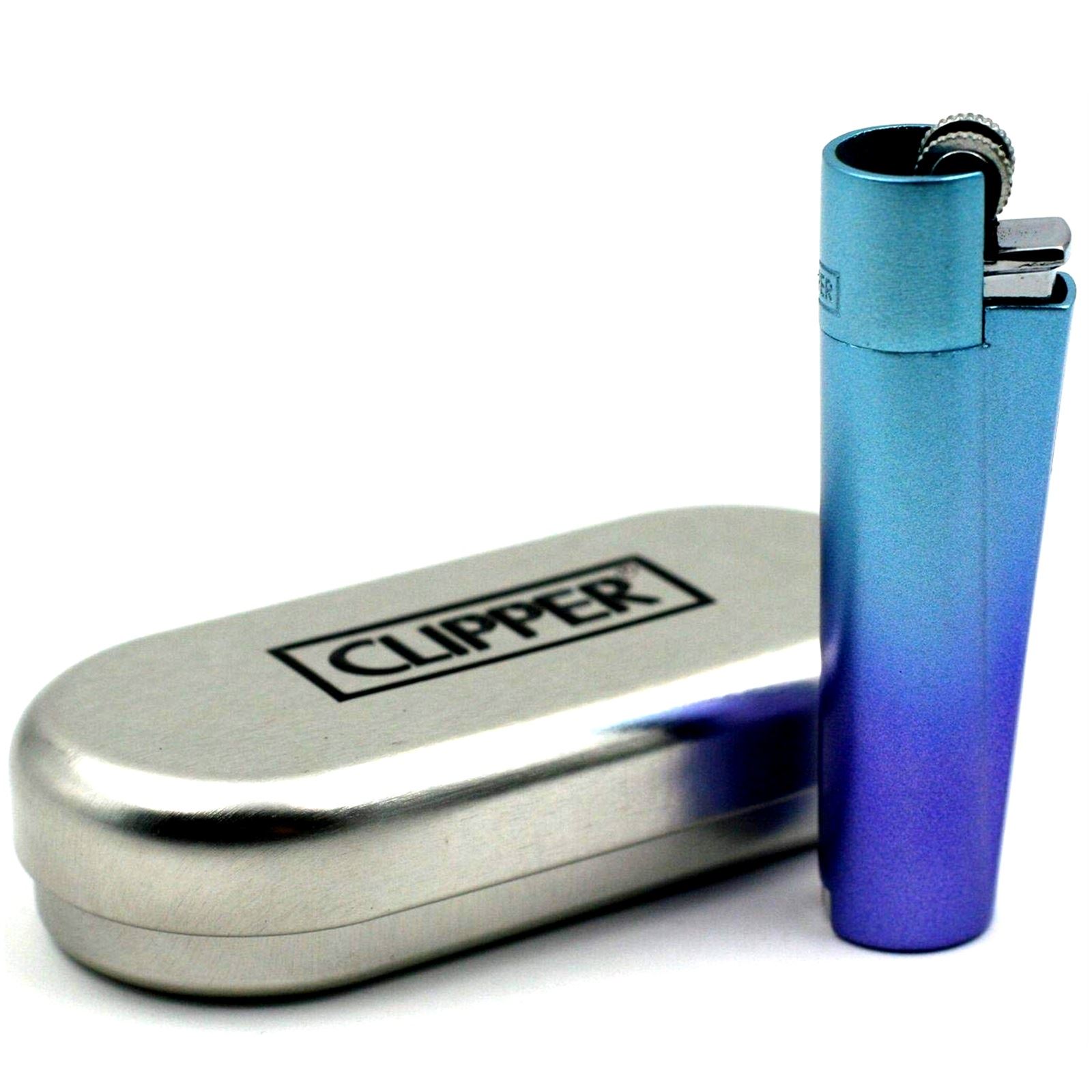 Pack Of 3 Metal Clipper Lighter Refillable Cigarette Gas Flint Gift Tin