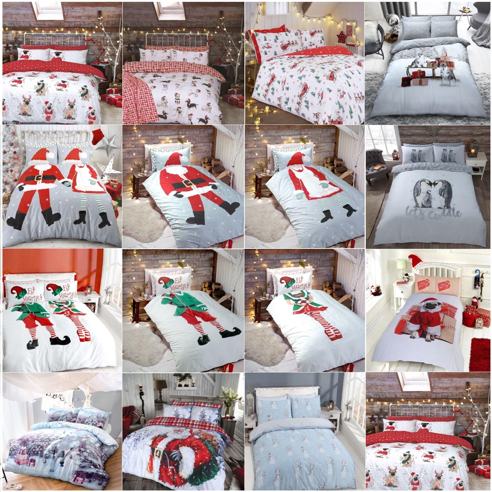Weihnachten Kinder Bettwäsche Set Bett Festive Bettbezug Weihnachtsmann