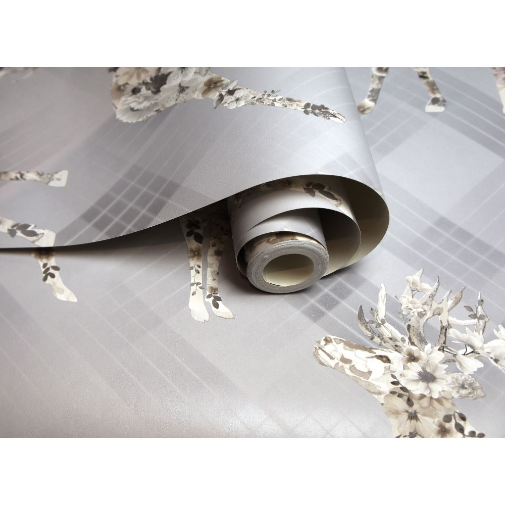 Holden Decor Floral Elk Gris//Beige Papier Peint 90720