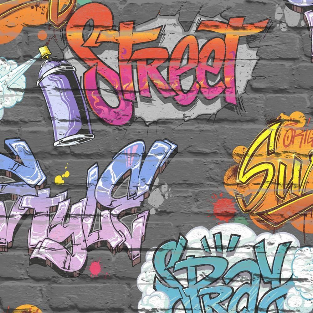 Papel pintado Muriva Street Style verde L17904