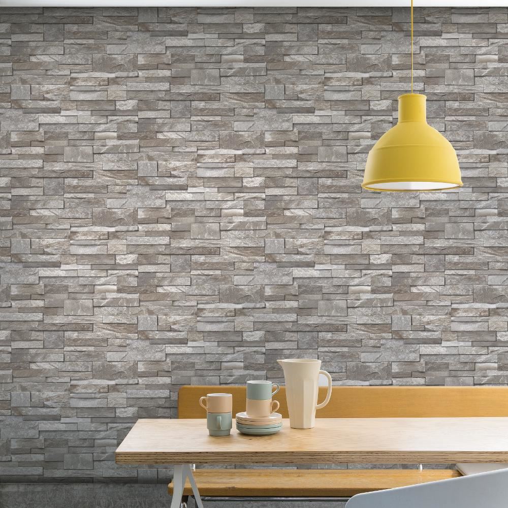 Grandeco Stone Pattern Wallpaper Faux Effect Realistic Modern Embossed