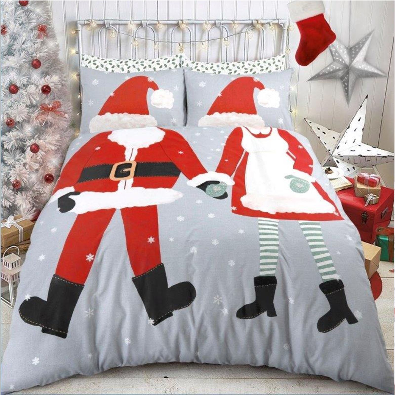 Weihnachten Kinder Bettwäsche Set Bett Festive Bettbezug Weihnachtsmann