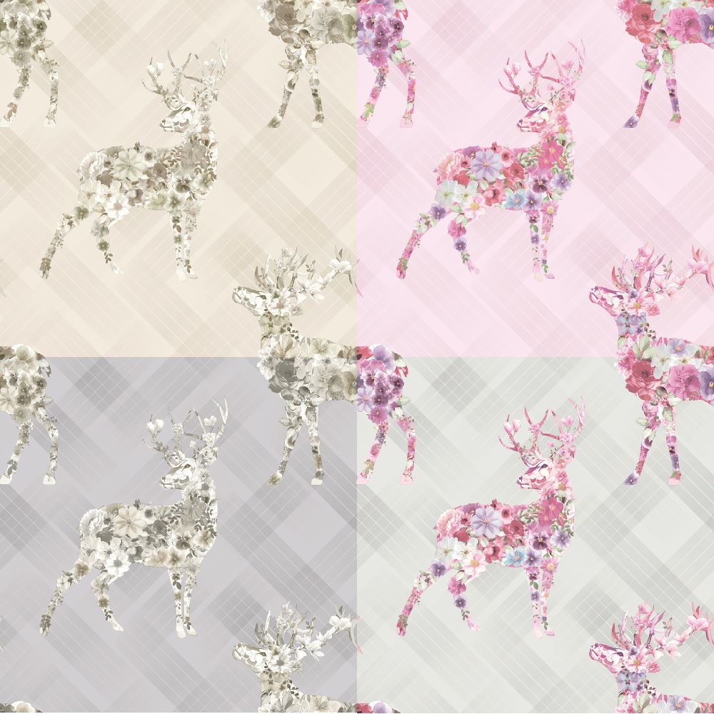 Holden Decor Floral Elk Gris//Beige Papier Peint 90720