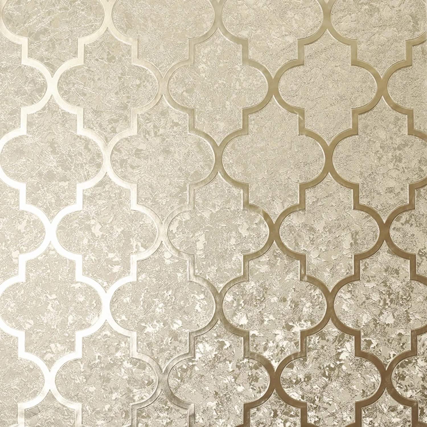 Arthouse Trellis Crushed Velvet Geometric Foil Metallic Geo Wallpaper