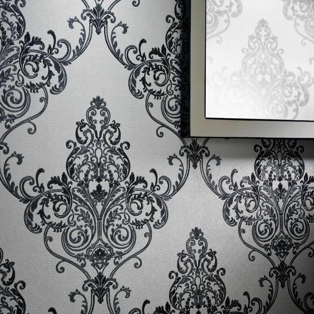 Arthouse Valdina Vintage Damask Muster Tapete Strukturiertes Vinyl