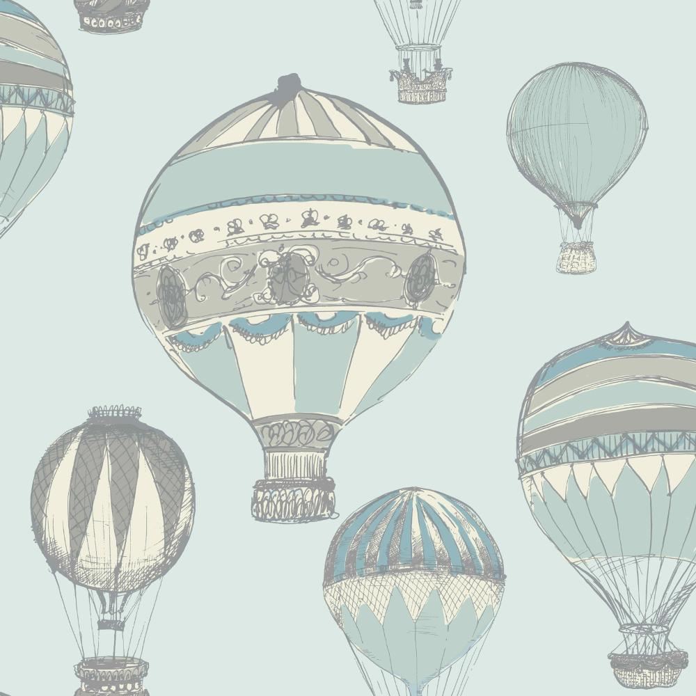NEW GRANDECO IDECO HOT AIR BALLOONS PATTERN STRIPE MOTIF METALLIC