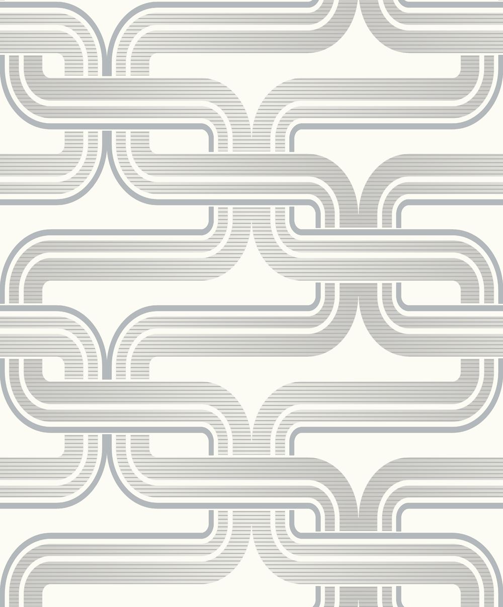 Papel pintado suave a rayas línea geométrica retro patrón de eslabón Arthouse - Imagen 9 de 9