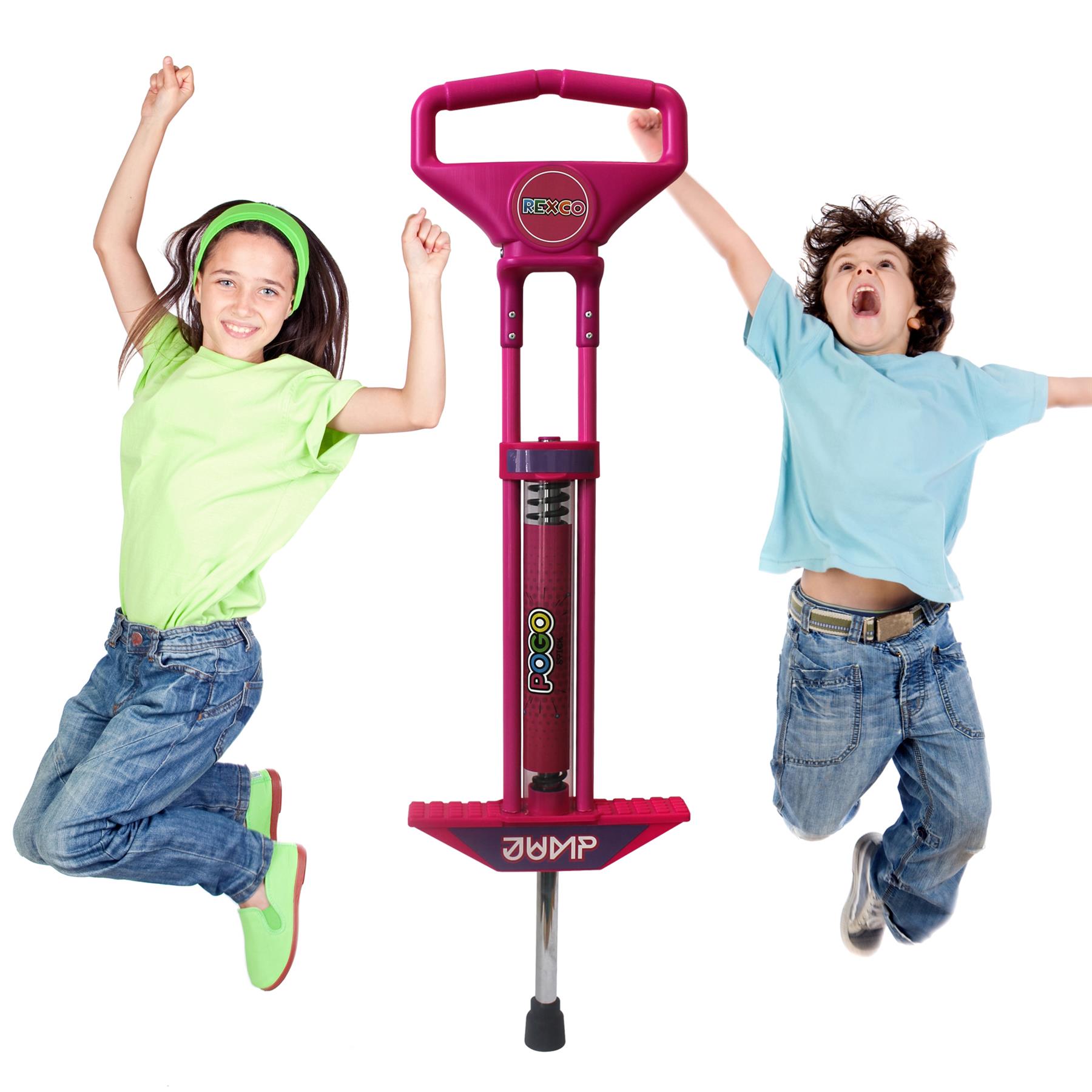 Pogo Stick Spring Powered Outdoor Jump Game Toy For Kids Boys Girls