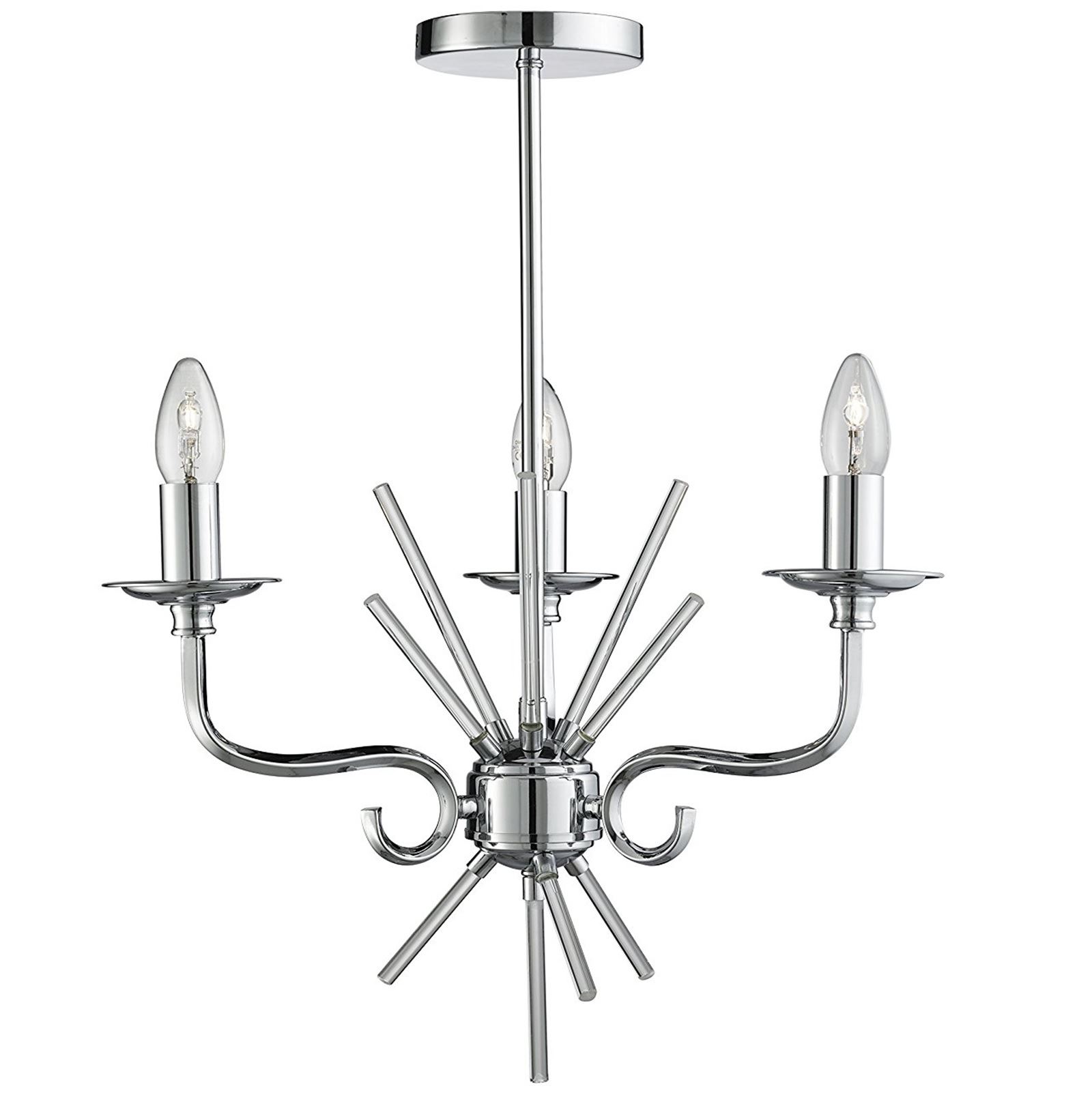 Lighting Collection Chrome Chandelier Ceiling Light Fitting Candle Pendant Lamp - Picture 4 of 5
