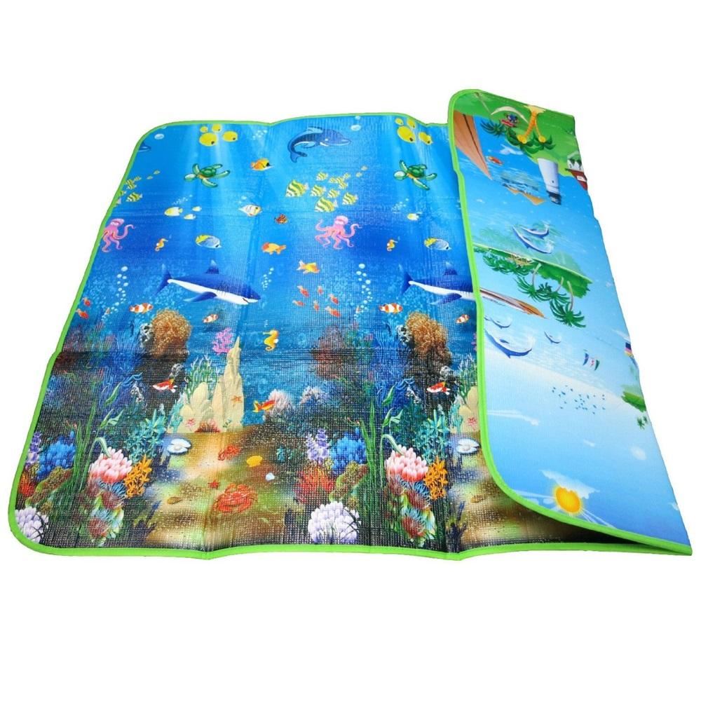 KIDS PLAY MAT FLOOR ACTIVITY RUG HUGE DOUBLE SIDED CARPET OCEAN ANIMALS