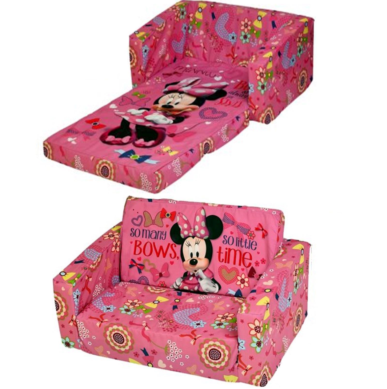 Disney Childrens Flip Out Double Foam Sofa Settee Kids Couch Lounger