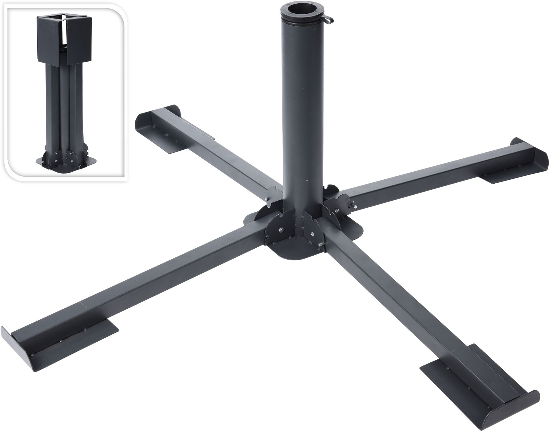 Large Metal Foldable Garden Parasol Stand Patio Umbrella Base Sun Shade