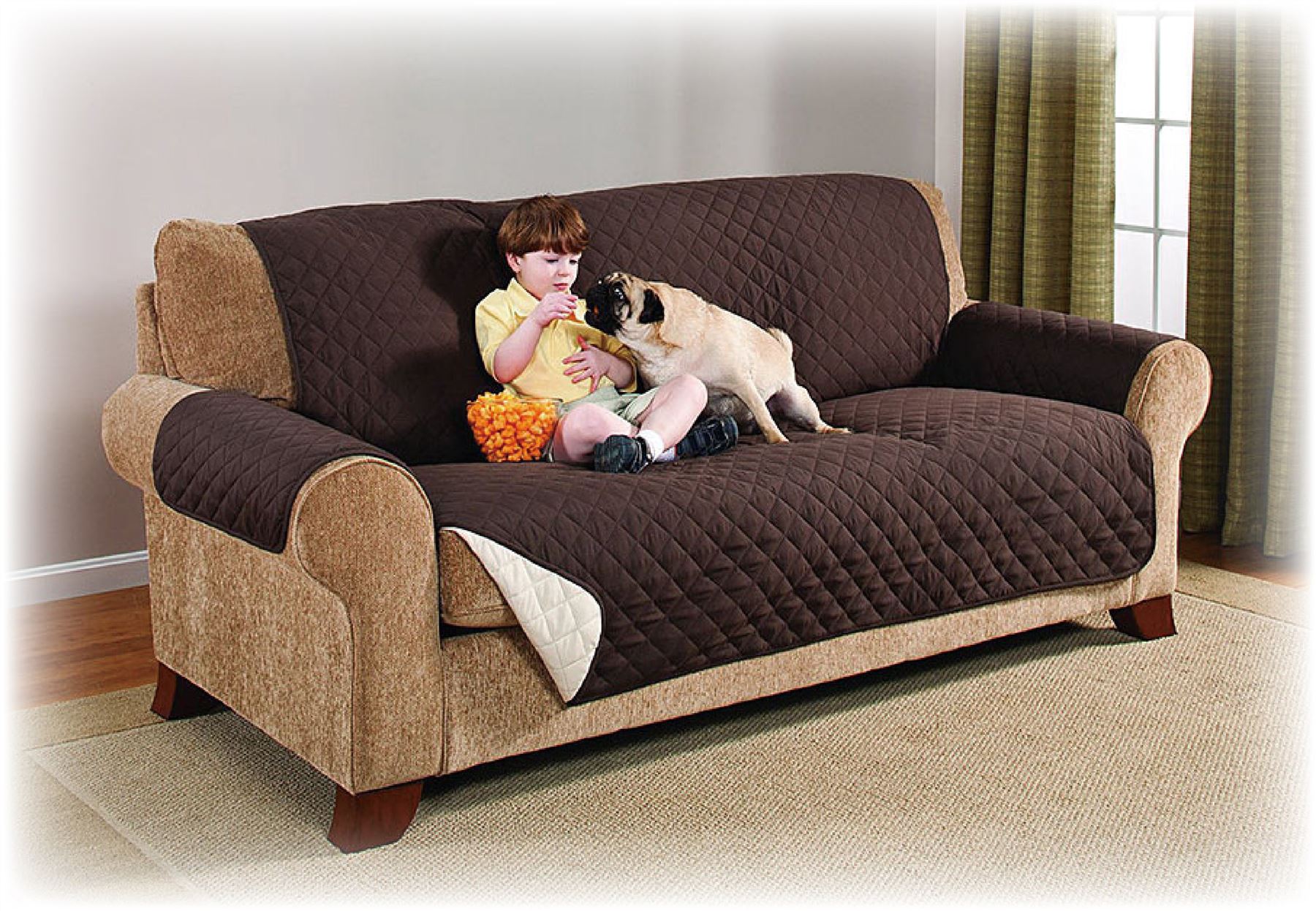 Brown Sofa Protector Slip Throw Cover Dog Cat Pet Water Resistant Bed Settee Mat eBay