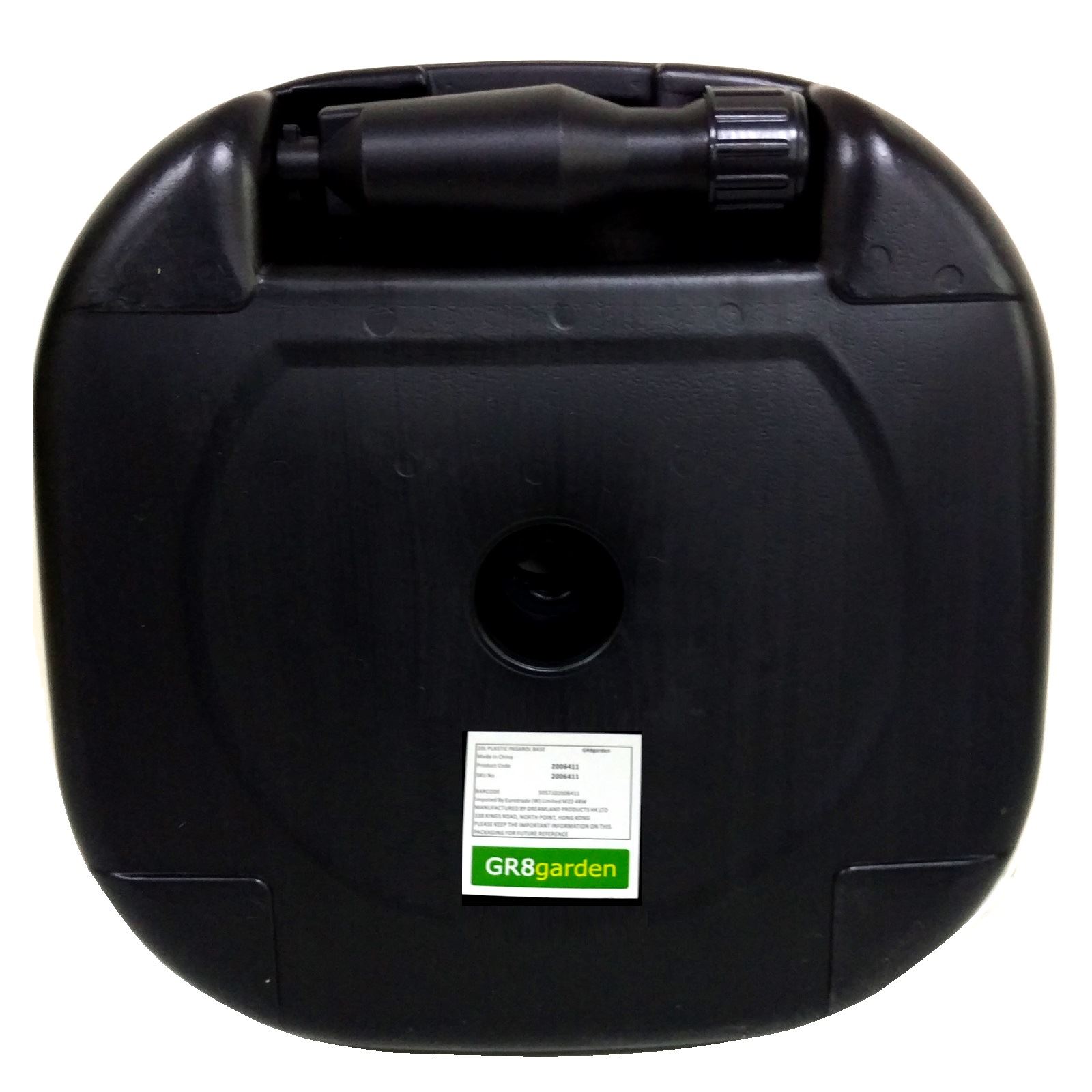 Gr8 Garden Large 20L Black Plastic Parasol Base Umbrella Stand Sunshade