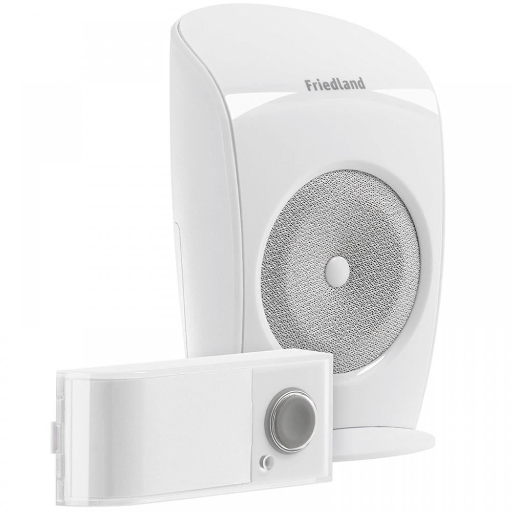 Friedland White Wireless Door Chime Kit doorbell Push Bell Wirefree Set