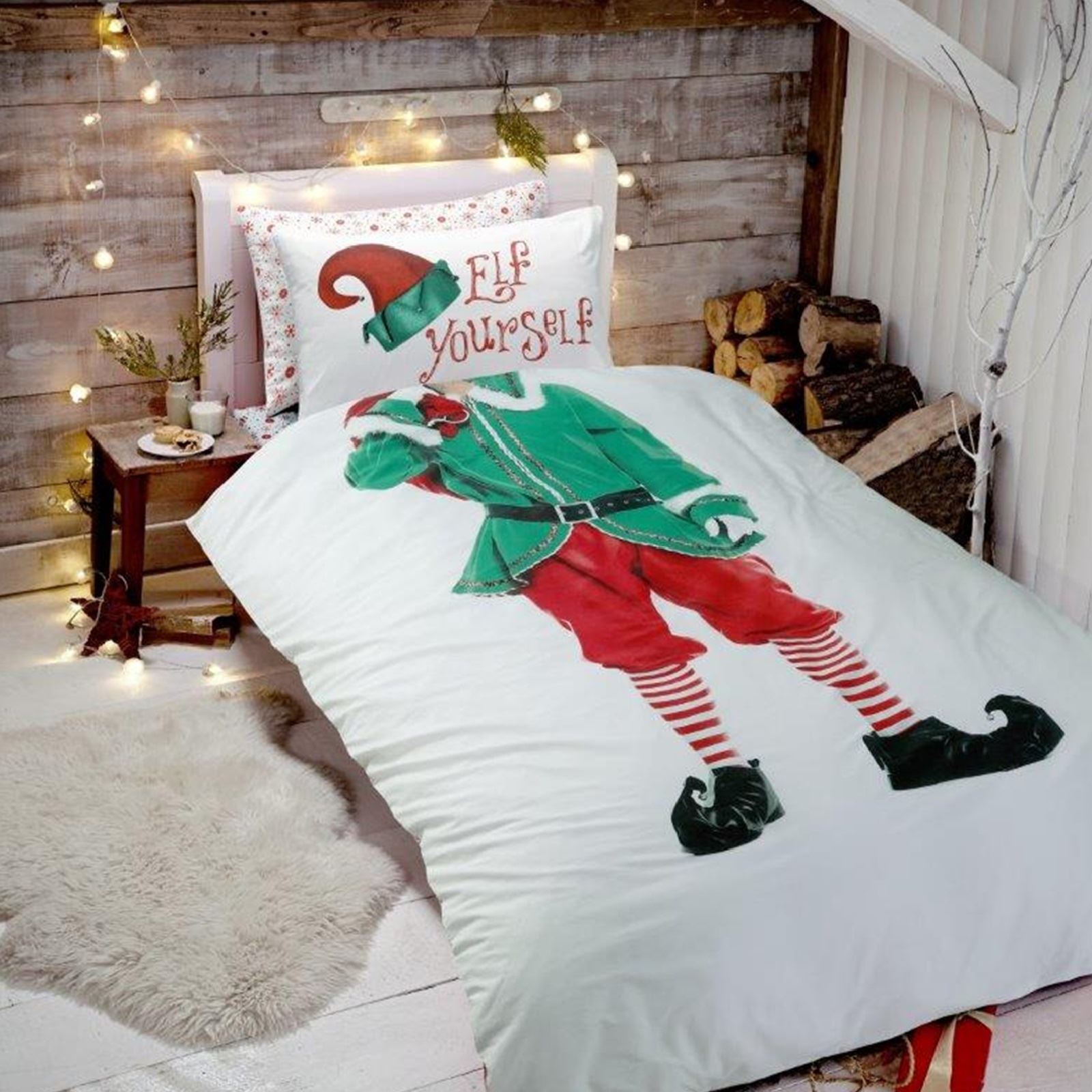 Weihnachten Kinder Bettwäsche Set Bett Festive Bettbezug Weihnachtsmann