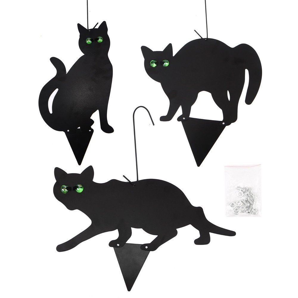 Set of 3 Cat Scarer Repellent Silhouette Cats Eyes Deterrent cats Rodents Birds 5057102005063 eBay
