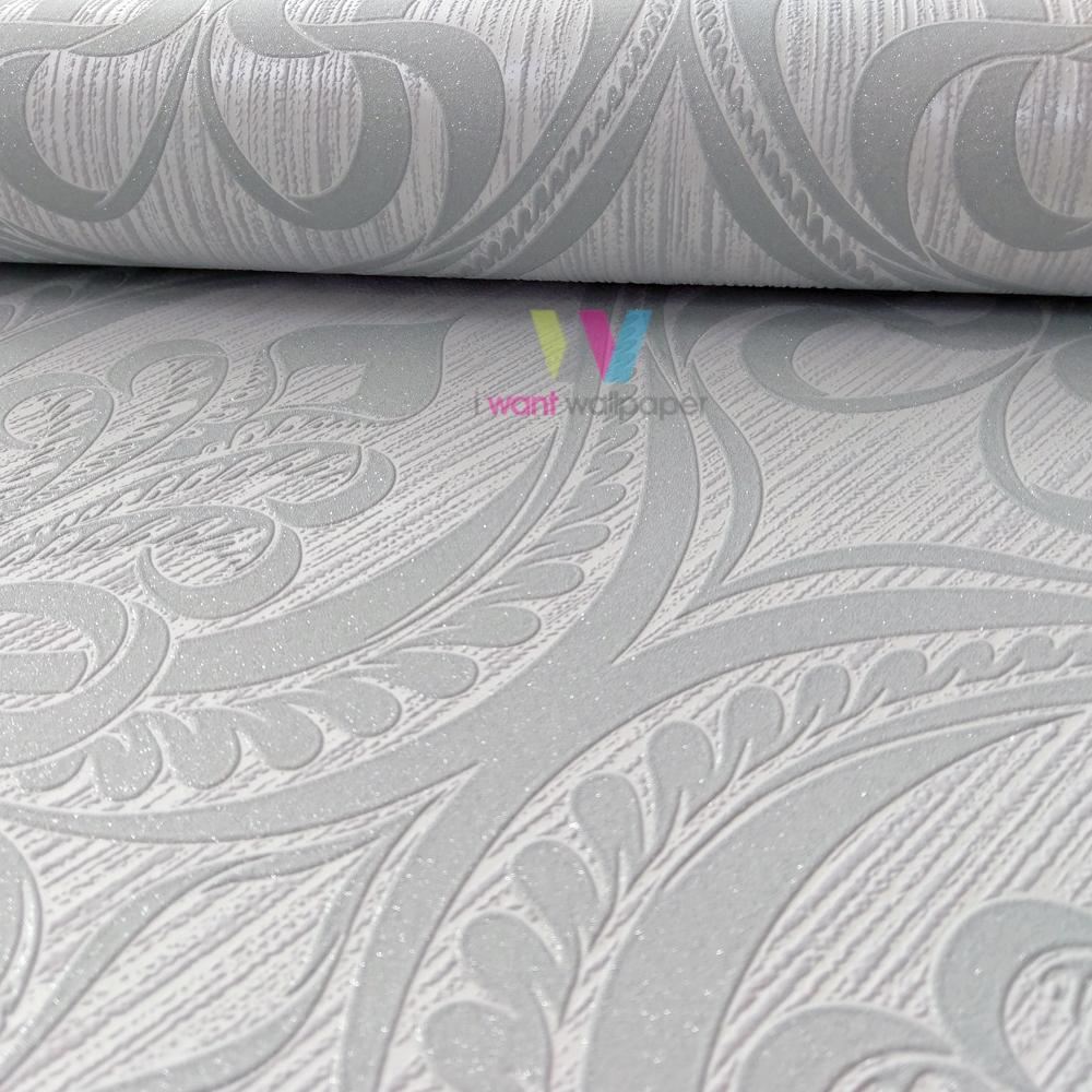 Grandeco Art Nouveau Damask Pattern Wallpaper Art Deco Metallic Glitter