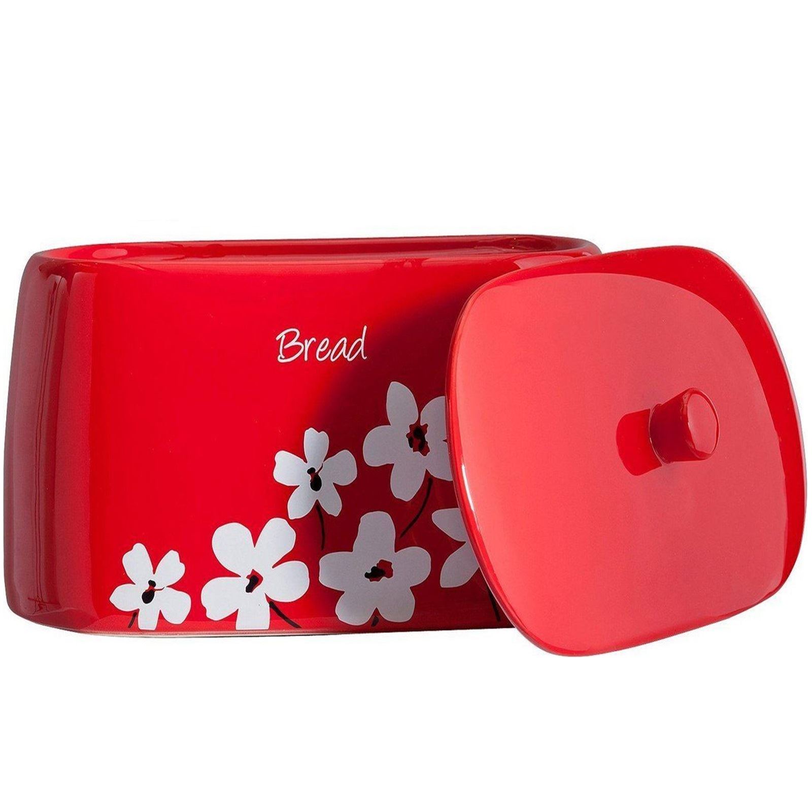 Luxury Scatter Ceramic Floral Bread Bin Crock Loaf Roll Tin Kitchen Storage Box eBay
