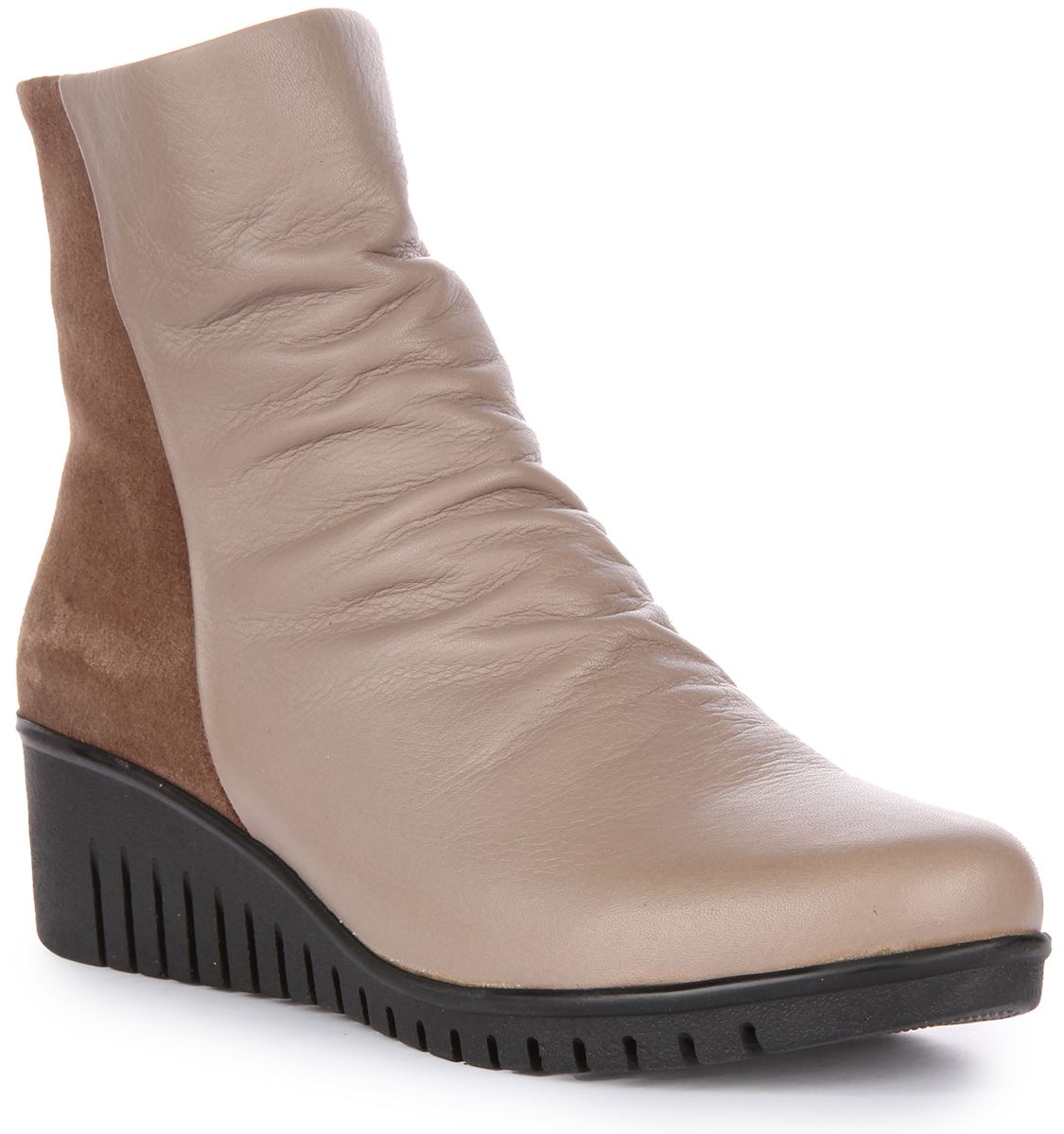 Justinreess England Suede Side Zip Comfort Boot Stone Womens UK 3 - 8 - Picture 7 of 12