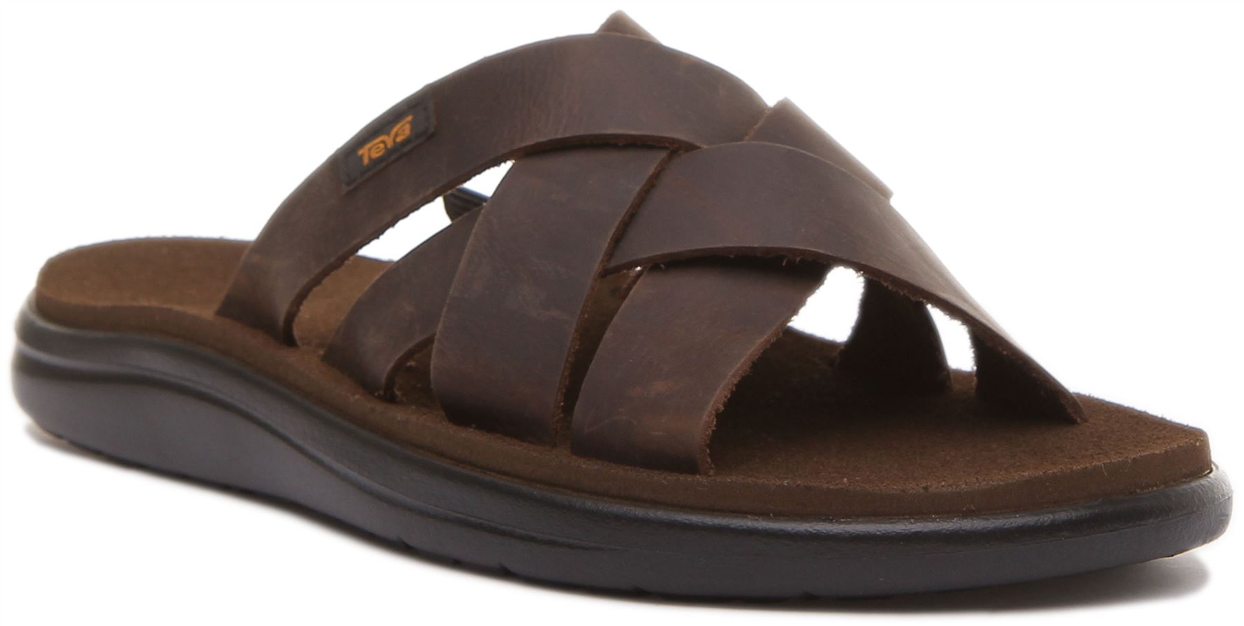 teva slide leather