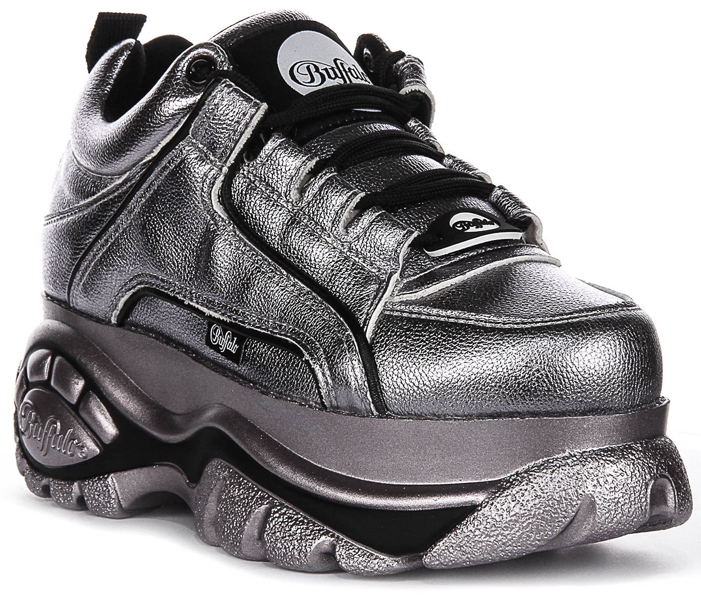 Buffalo Vegan Shine Block Heel Platform Lavender Womens Trainer UK