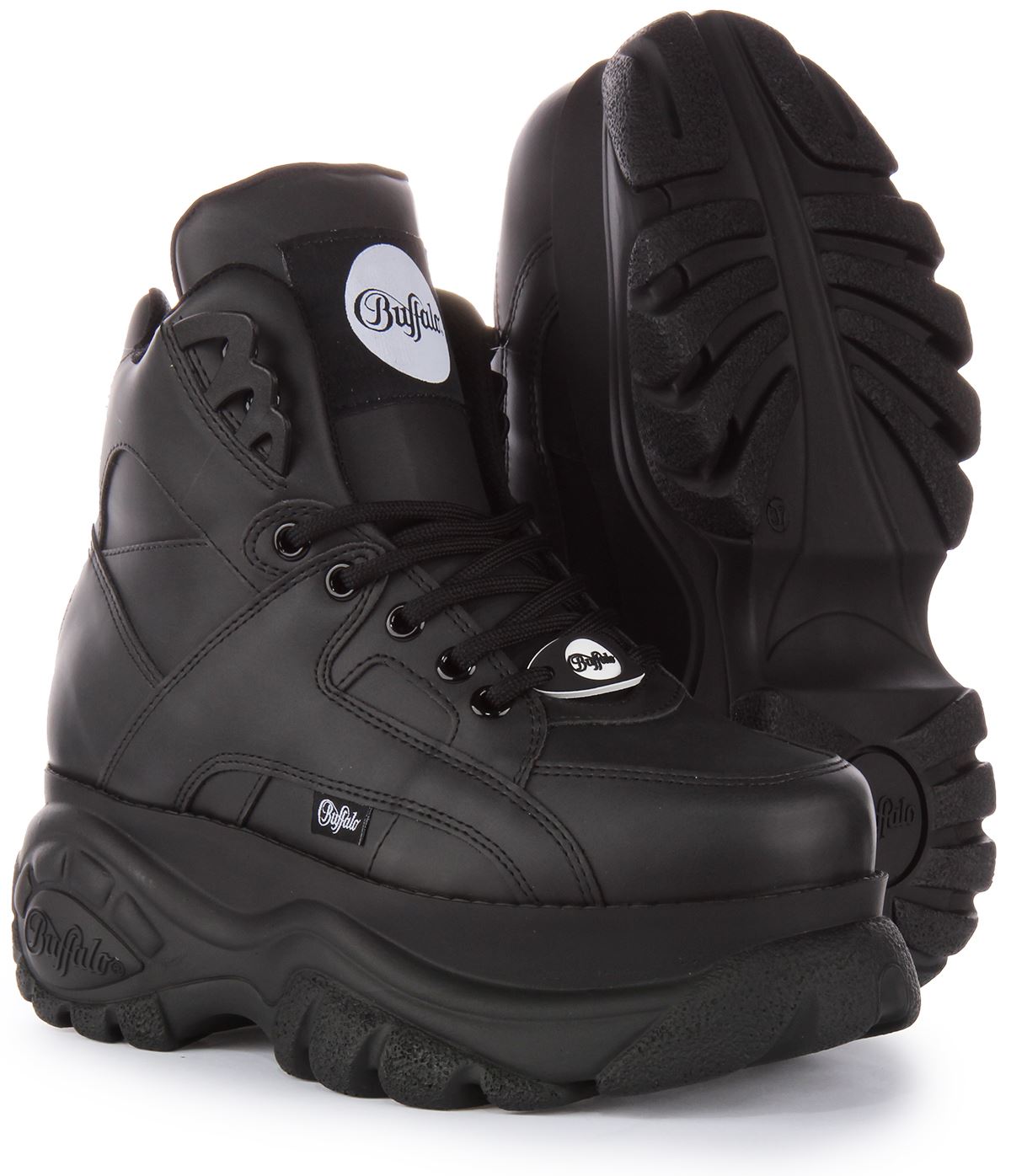 Buffalo 1340-14 2.0 Vegan Nappa Lace Up Hi Platform Black Womens