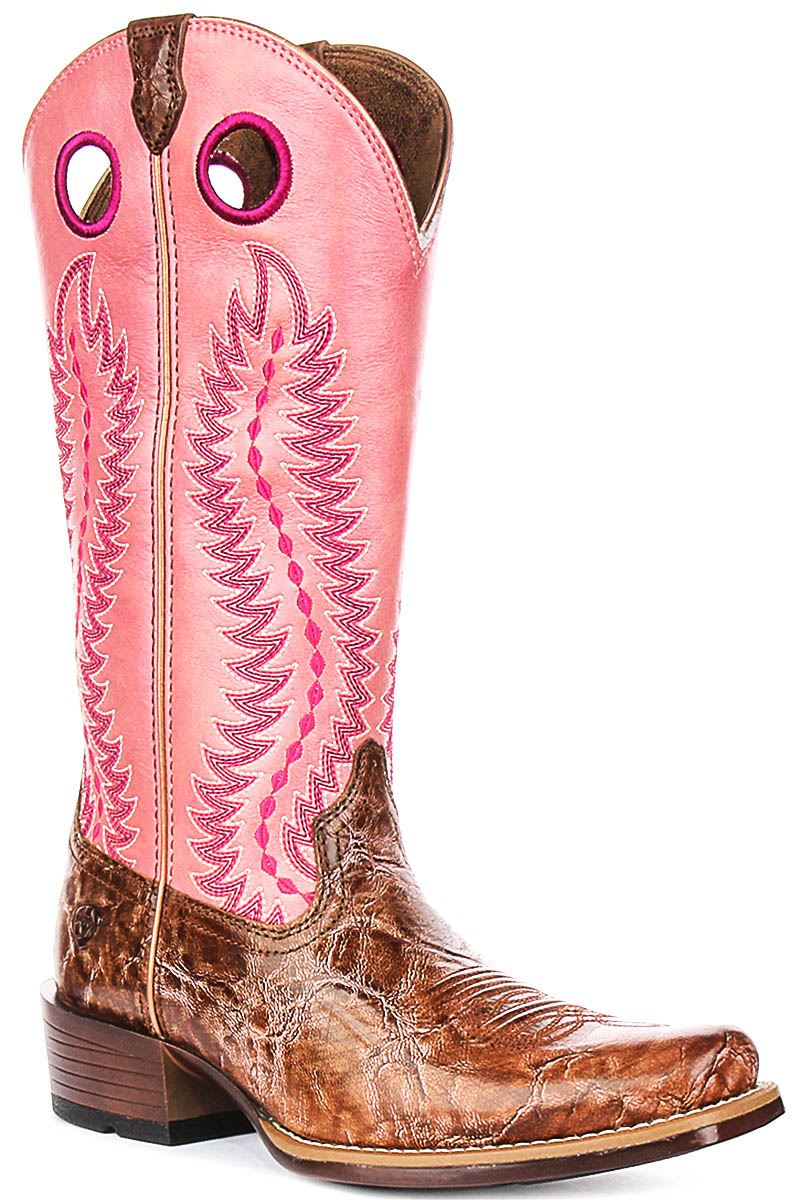 Ariat Fan Metallisch Schaft Western Damen Stiefel IN Brown Pink EU 36-41 37790₽