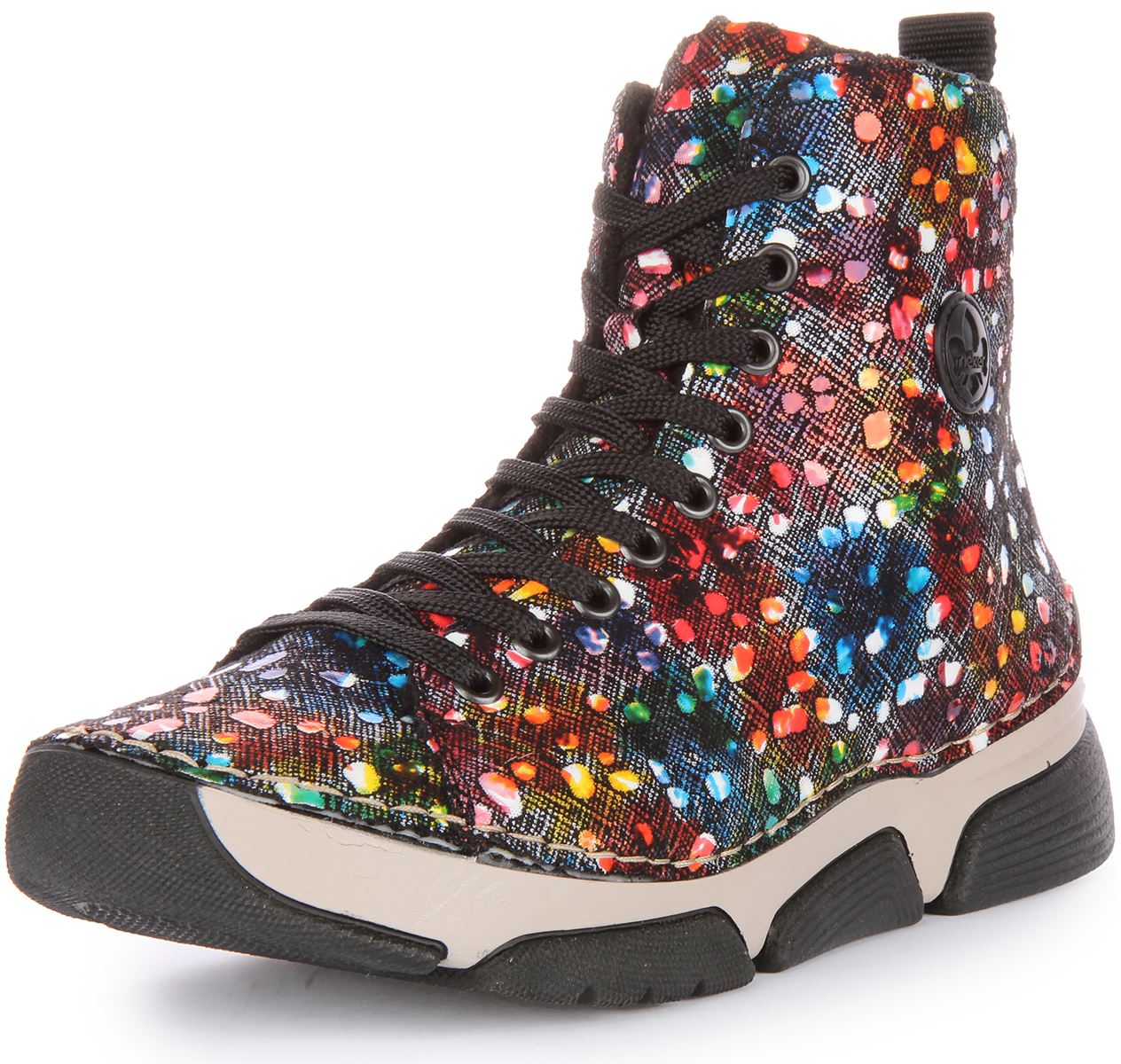 Rieker 45910-90 Hi Top Lace Up Ankle Boot Multi Colour Womens UK 3 - 8 - Picture 12 of 12