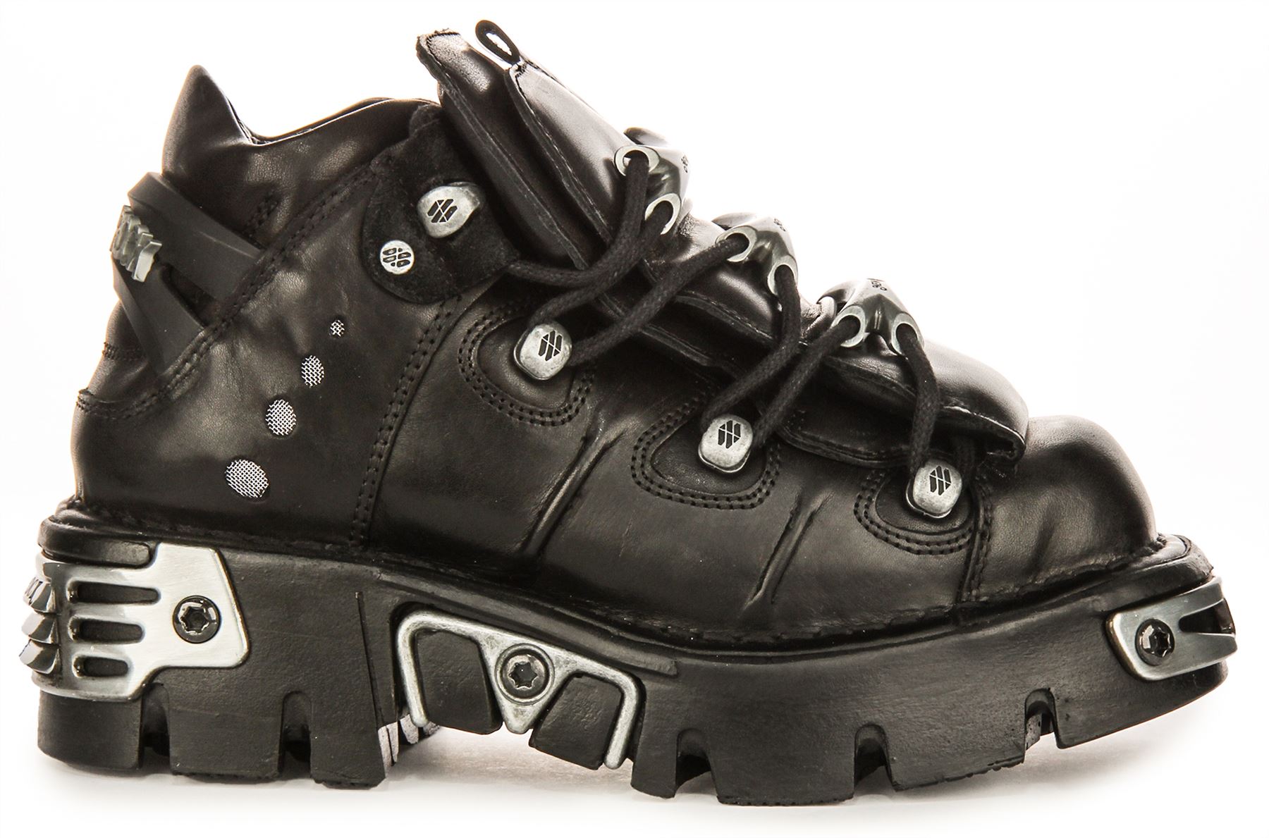 Newrock Reactor Leather Lace Up Platform Womeans Sneakers In White US 6- 13 - Picture 3 of 13