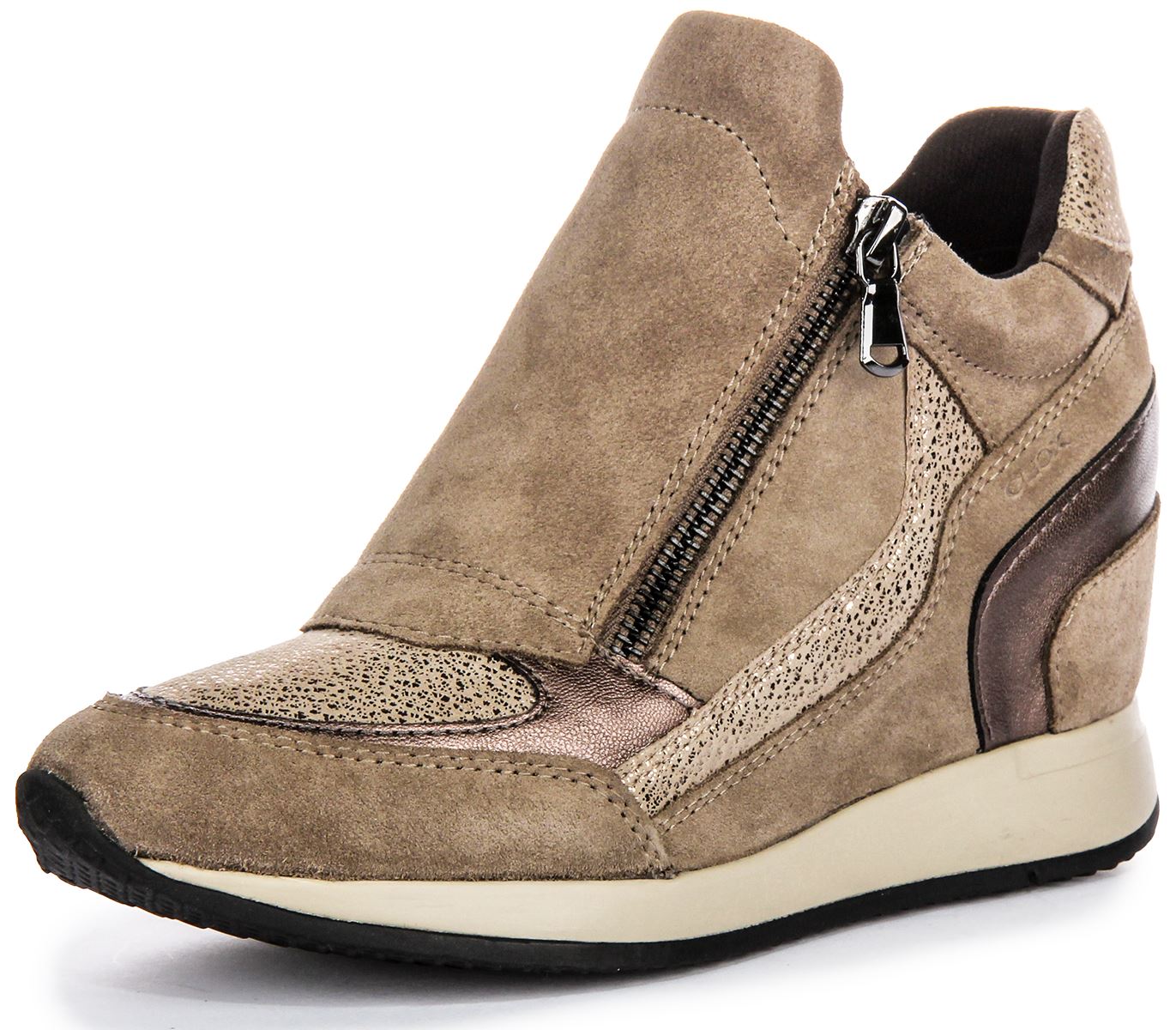 Geox D Nydame A Damen-Sneaker interner Keilabsatz seitlicher Reißverschluss Glitzer Größe 3-8 - Bild 13 von 13