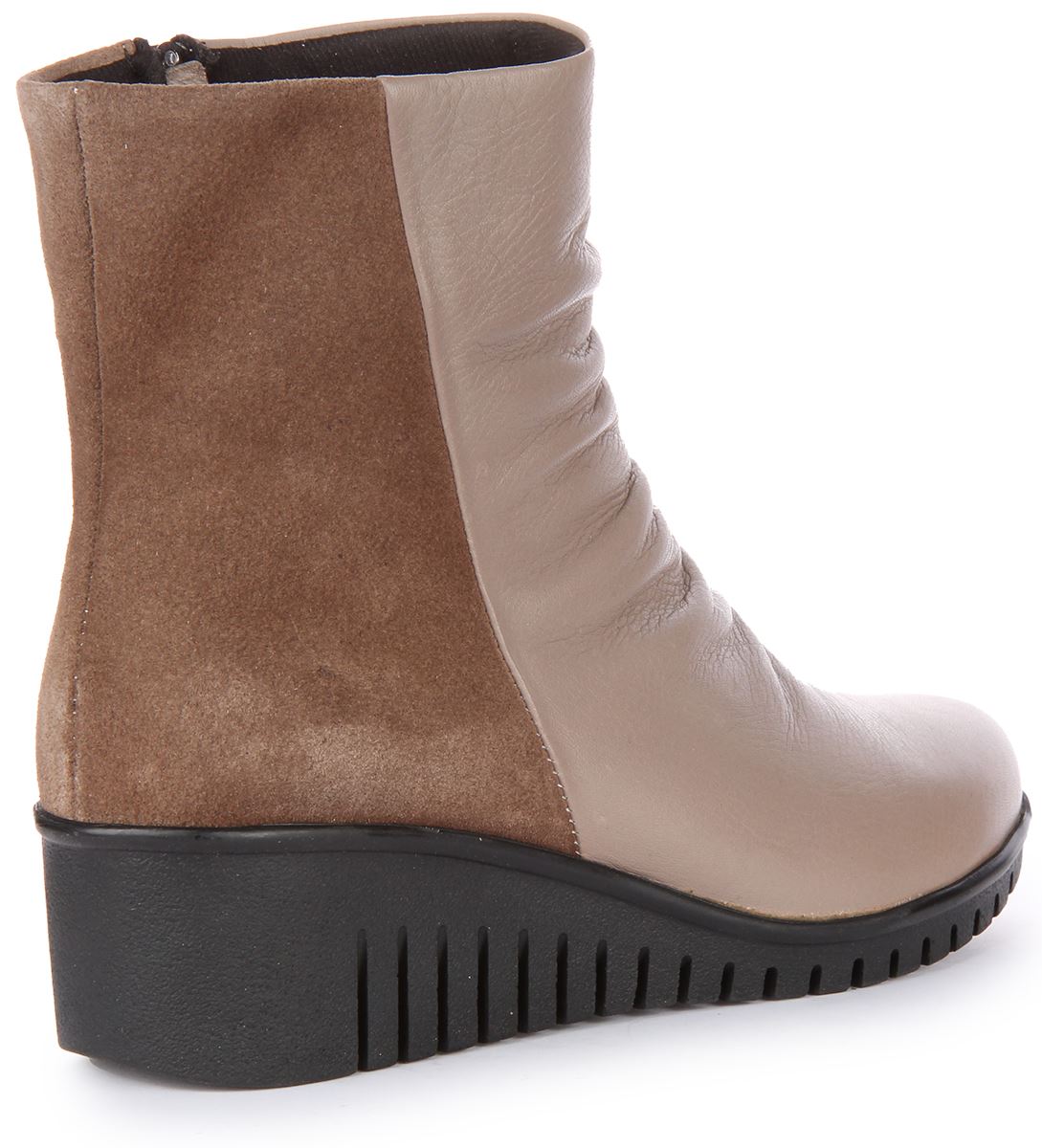 Justinreess England Suede Side Zip Comfort Boot Stone Womens UK 3 - 8 - Picture 10 of 12