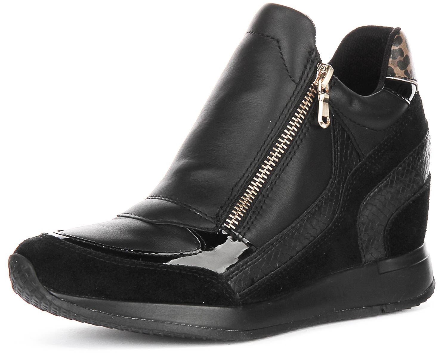 Geox D Nydame A Damen-Sneaker interner Keilabsatz seitlicher Reißverschluss Glitzer Größe 3-8 - Bild 7 von 13