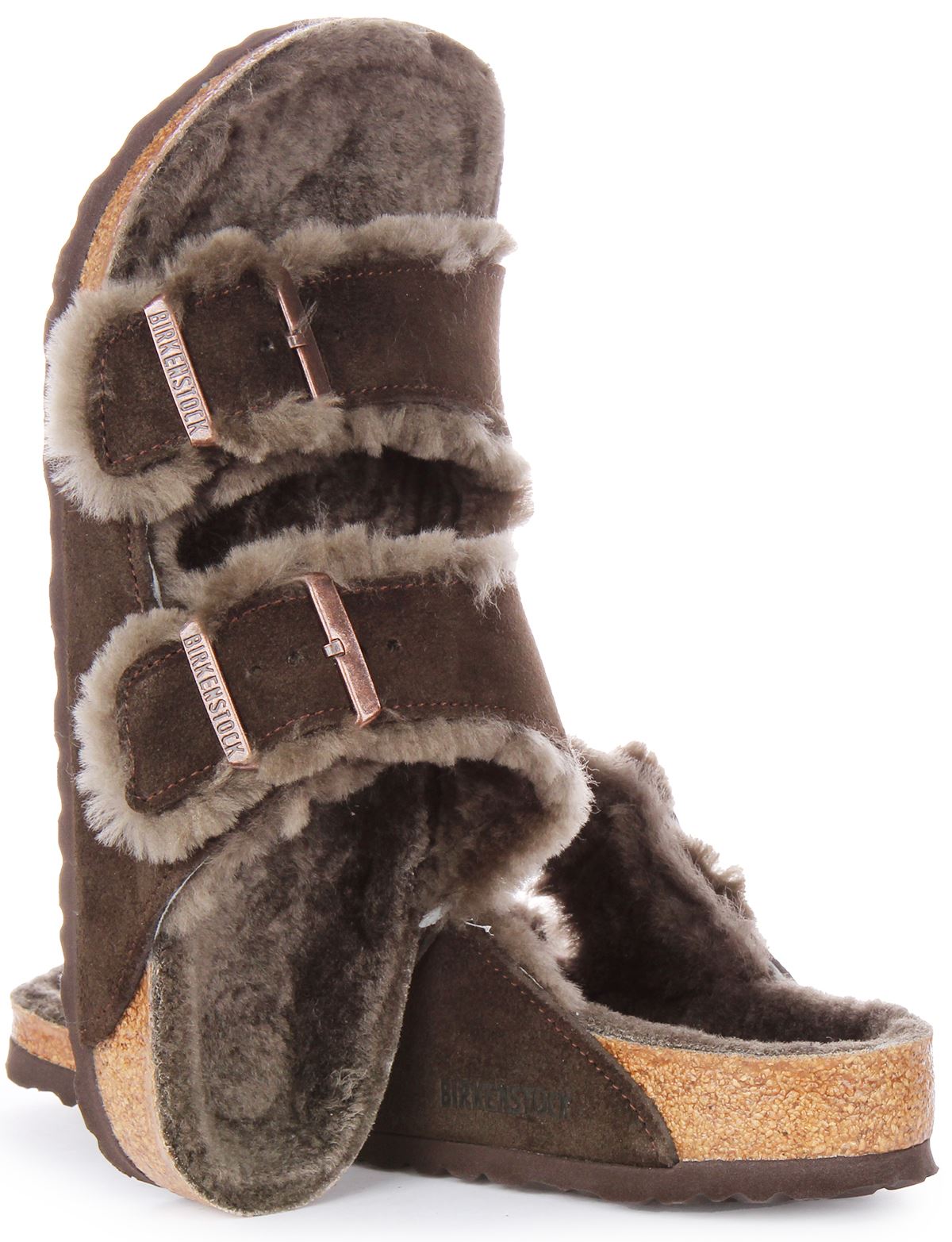 Birkenstock Arizona Shearling Womens Sheepskin Warm Lined In Moca 4.5 - 77 - Picture 10 of 12