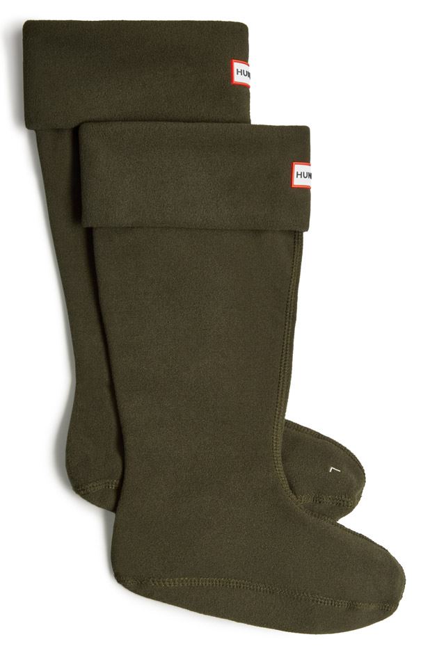 Hunter Fleece Warm Pull On Tall Unisex Boot Socks In Olive - Picture 4 of 7