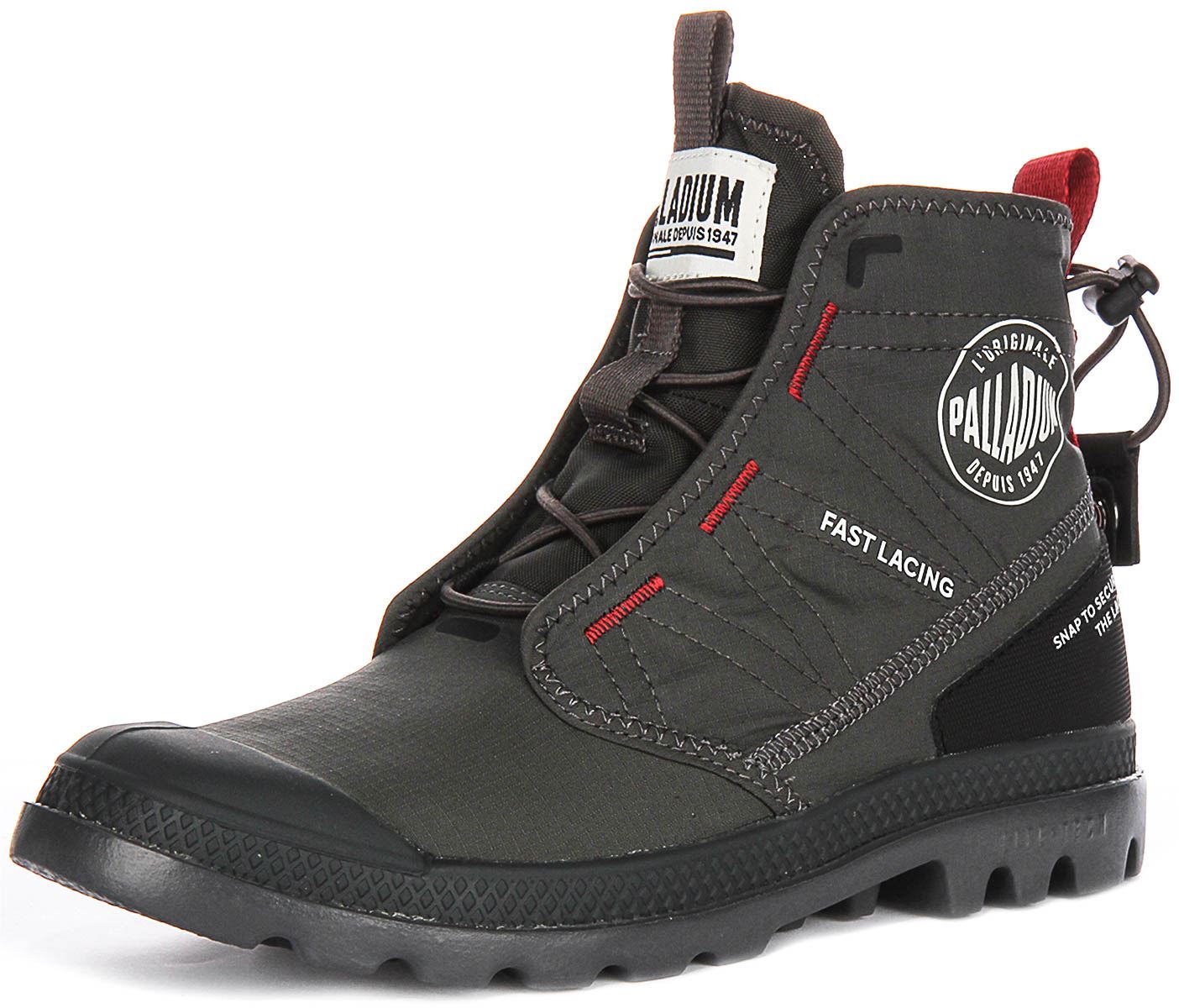 PALLADIUM Pampa Reise Lite Rs Ripstop Schnell Schnürung Stiefel Dunkelgrau UK 4 - Bild 19 von 19