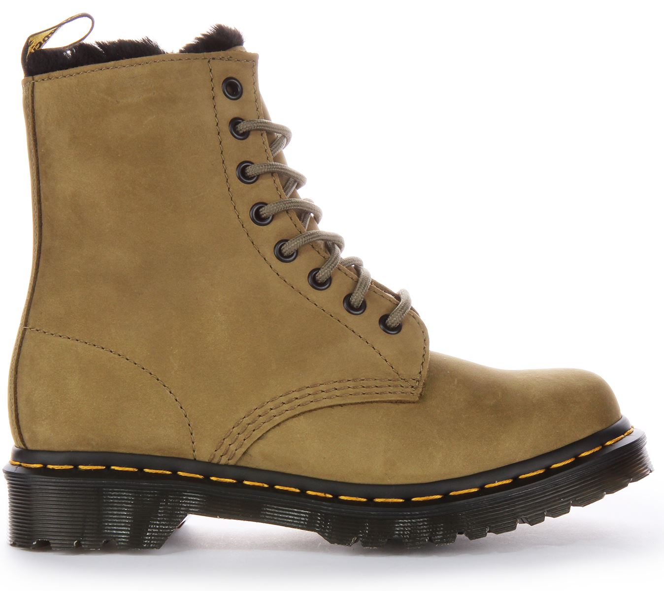 DR MARTENS 1460 Serena Forrado Cuero Tobillo Mujer Botas En Verde Oliva GB 3-8 - Imagen 21 de 25