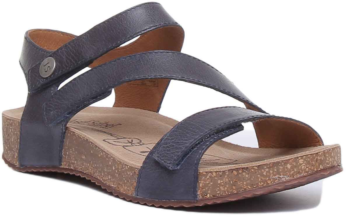 Josef Seibel Tonga 25 Knöchelriemen Leder Sandalen in Jeans Größe UK 3 - 8