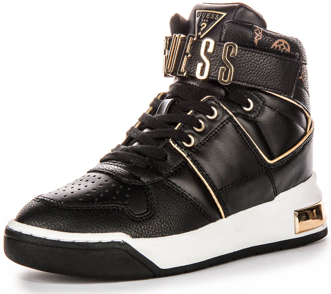 Guess Flpcr3Fal12 Corten High Top Gold Logo Trainer