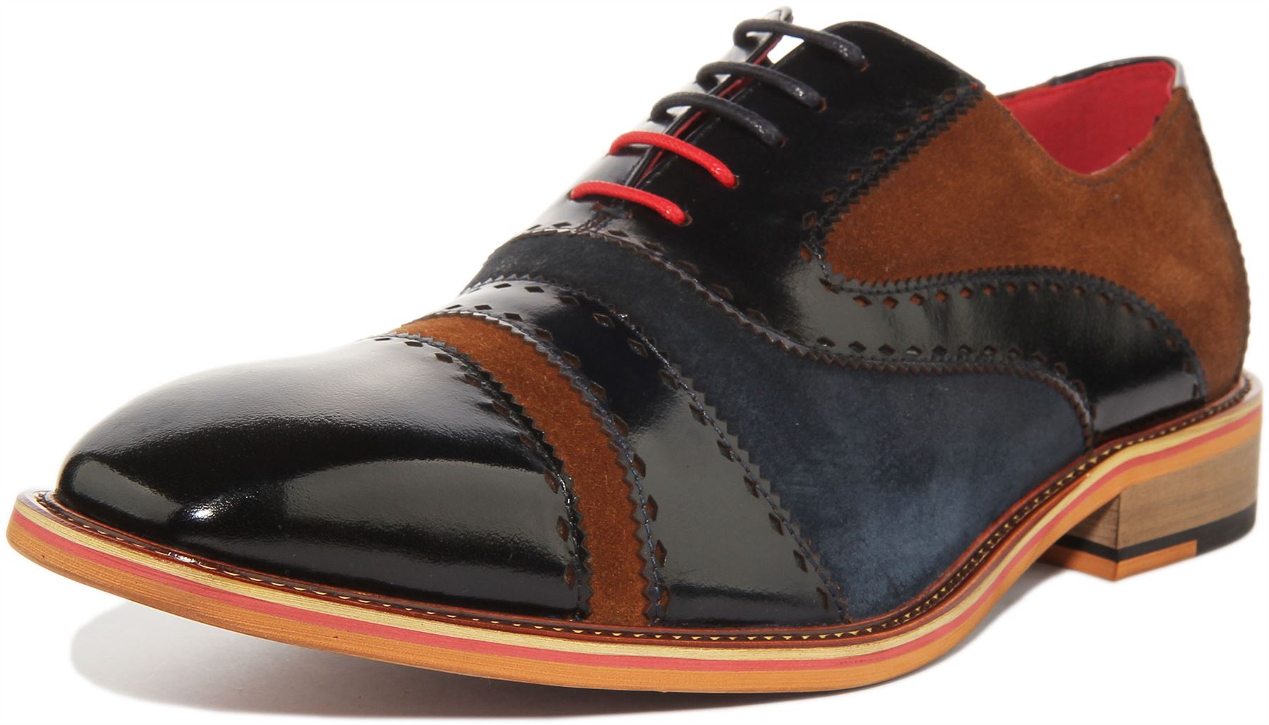 JUSTINREESS ENGLAND Ollie Mens Lace Up Tri-Tonal Leather Brogues UK Size 6 - 13 - Picture 14 of 14
