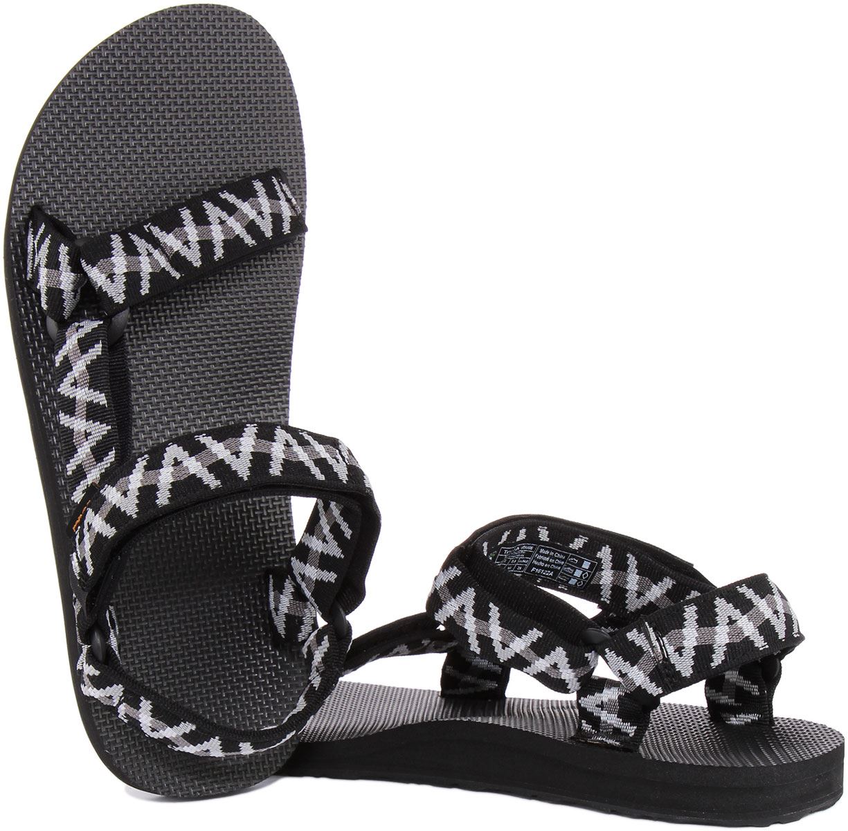 Teva Original Universal Mens Strappy Sandals In Black Grey 