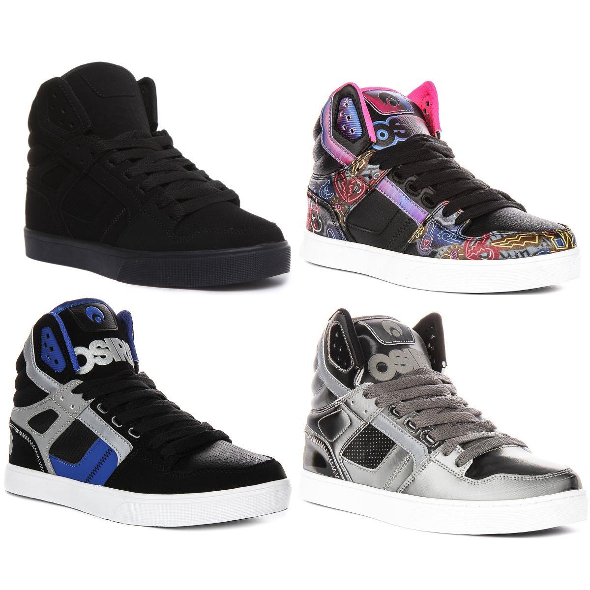 Osiris Clone Mens Lace up High Top Skate Sneaker In Black Mono