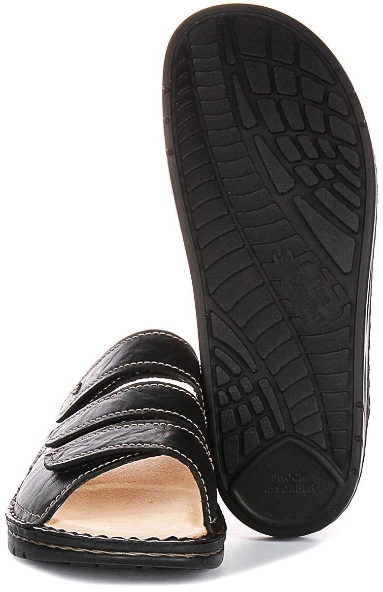 Finn Comfort Andros Black Leather Slide Sandals Andros Soft - Finn Comfort USA main image 2