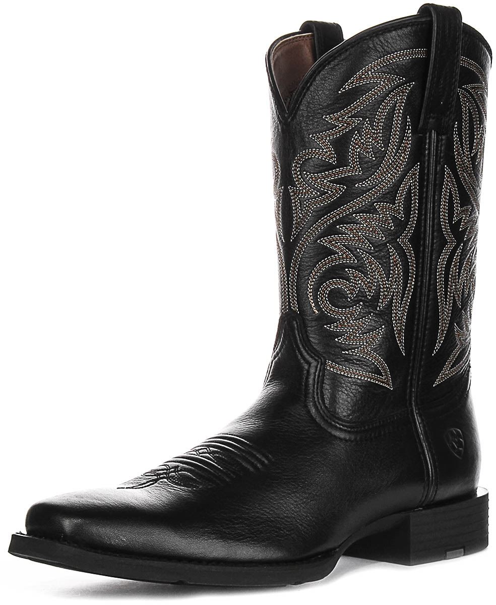 Ariat Sport Herdsman 4LR Tech Western Cowboy Mens Boots In Black UK 7 - 12