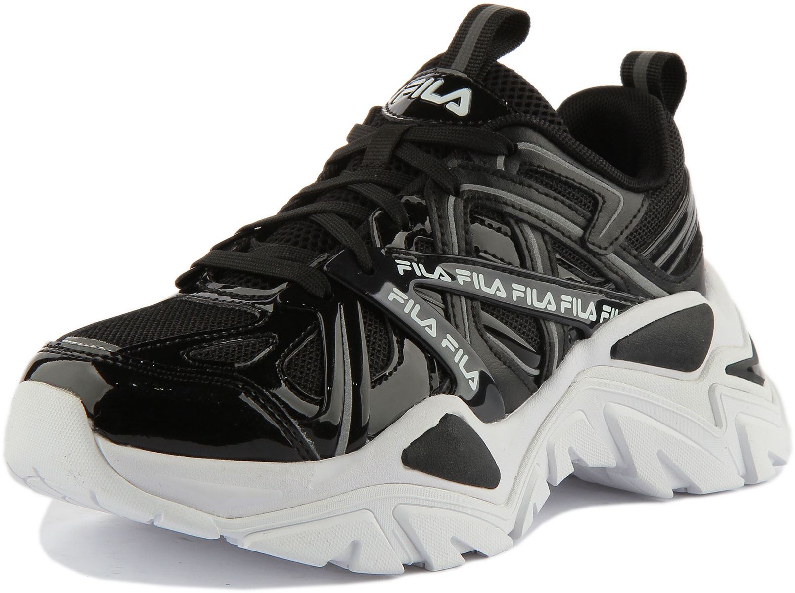 fila white trainers size 3